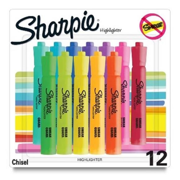 Sharpie 12pk Highlighters Tank Chisel Tip Assorted Colors - Picture 1 of 5